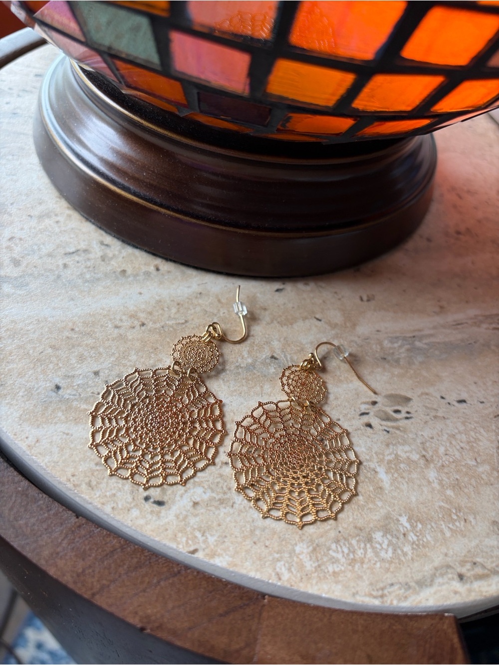 Gold Filigree Dangle Earrings - Elegant Women Jewelry